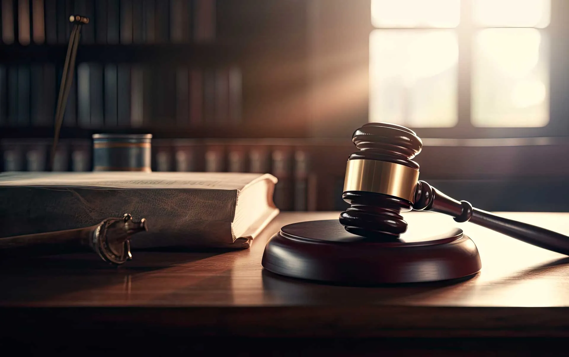 Legal books and professional desk